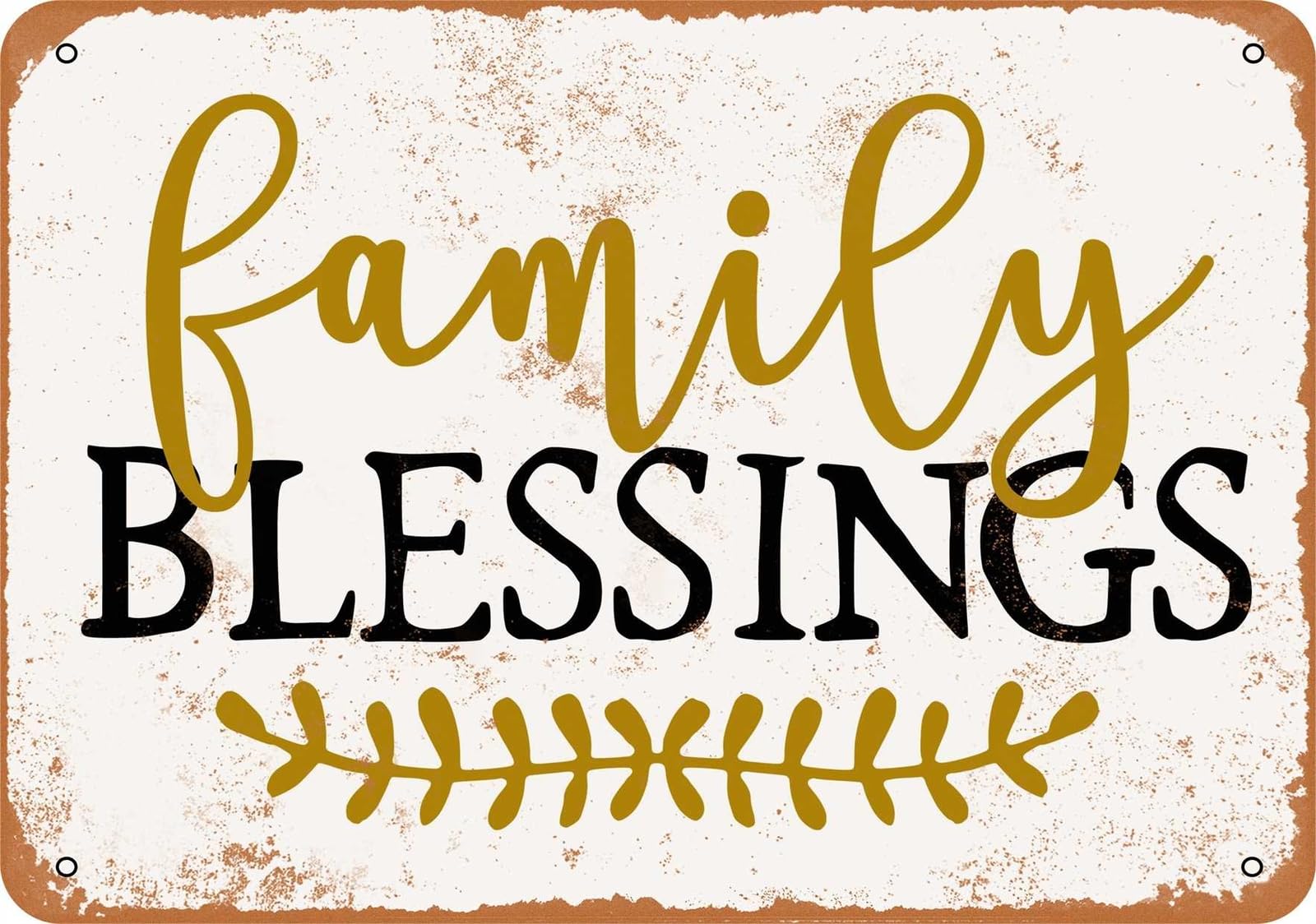Miaomansenstore Metal Sign - Family Blessings - Vintage Look Home Decor