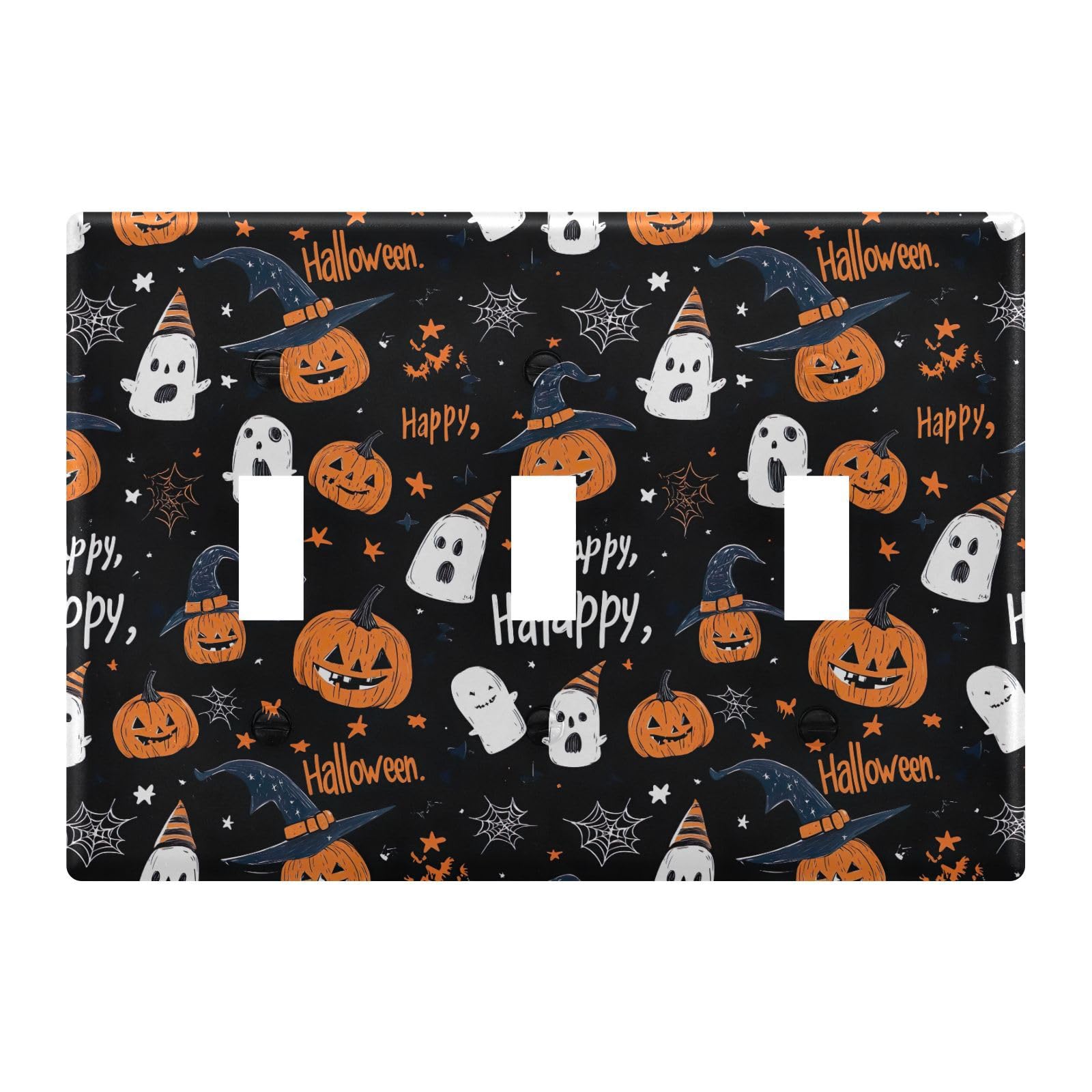 Light Switch Cover Halloween Pumpkins Ghost· Wall Plates for Electrical Outlets 3 Gang 202b7050