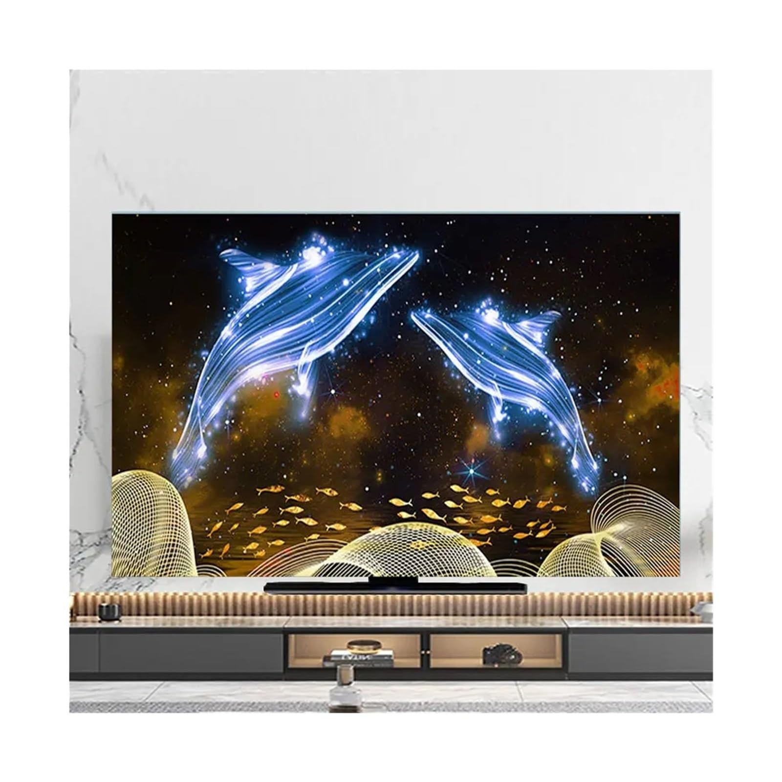 Copertura TV da Esterno, Copri TV LCD da 55/60/70 Pollici Copertura Antipolvere for TV Verticale sospesa Protezione Decorazione Soggiorno(14,40 43 inch)