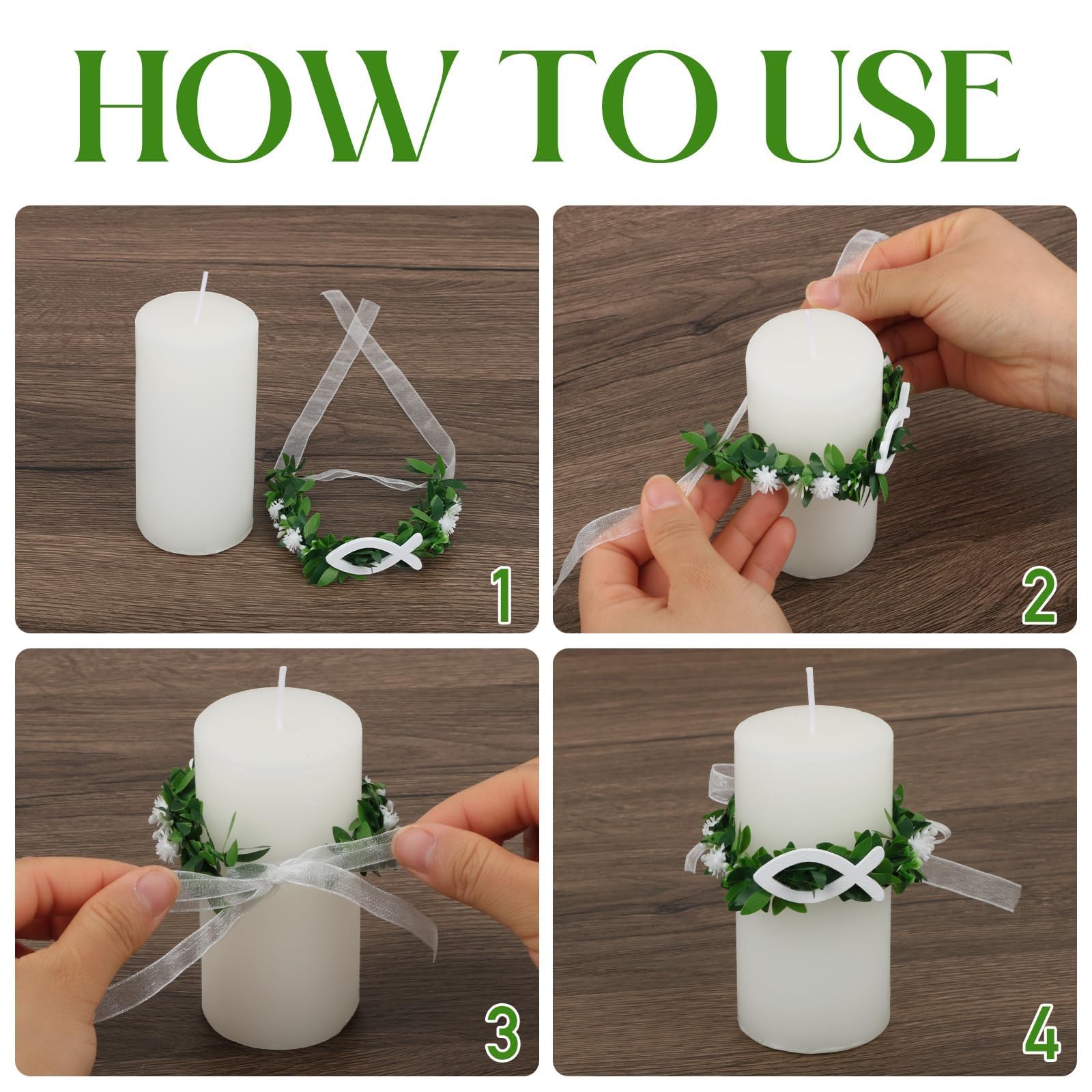 Salvagoccia Per Candele - Protezione Antigoccia Per Battesimo, Comunione, Matrimonio, Bianco - Foto 8