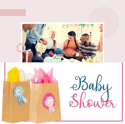 Miniatura 84 de Qutuus 50 bolsas de regalo de papel marrón de 8 x 4.5 x 10 pulgadas, bolsas de papel kraft con asas a granel, bolsa de regalo de tamaño mediano