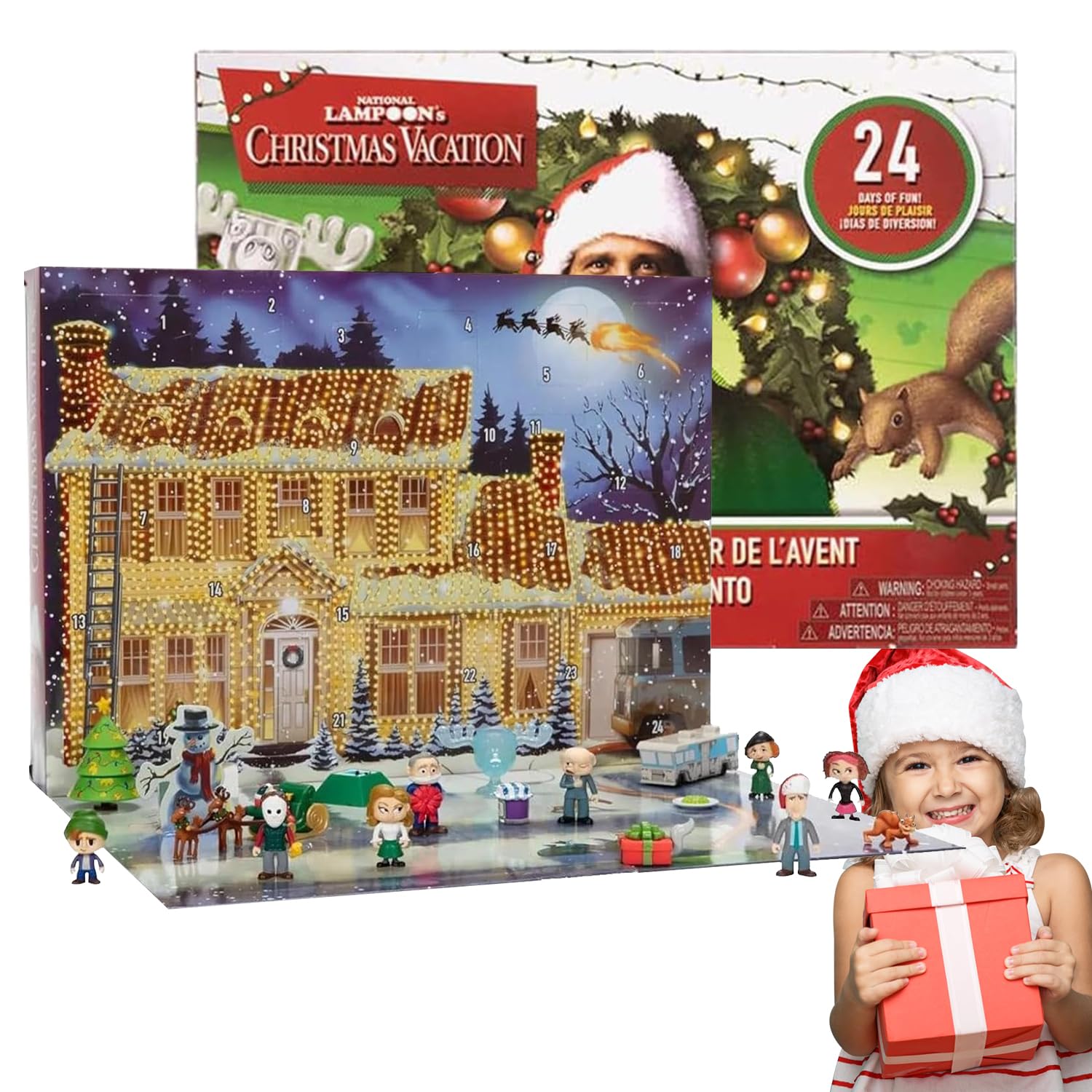 National Lampoon's Advent Calendar, National Lampoon’s Christmas Vacation Advent Calendar 2024, 24 Day Christmas Countdown Calendar with Figures, National Lampoon Advent Calendar for Kids Adults