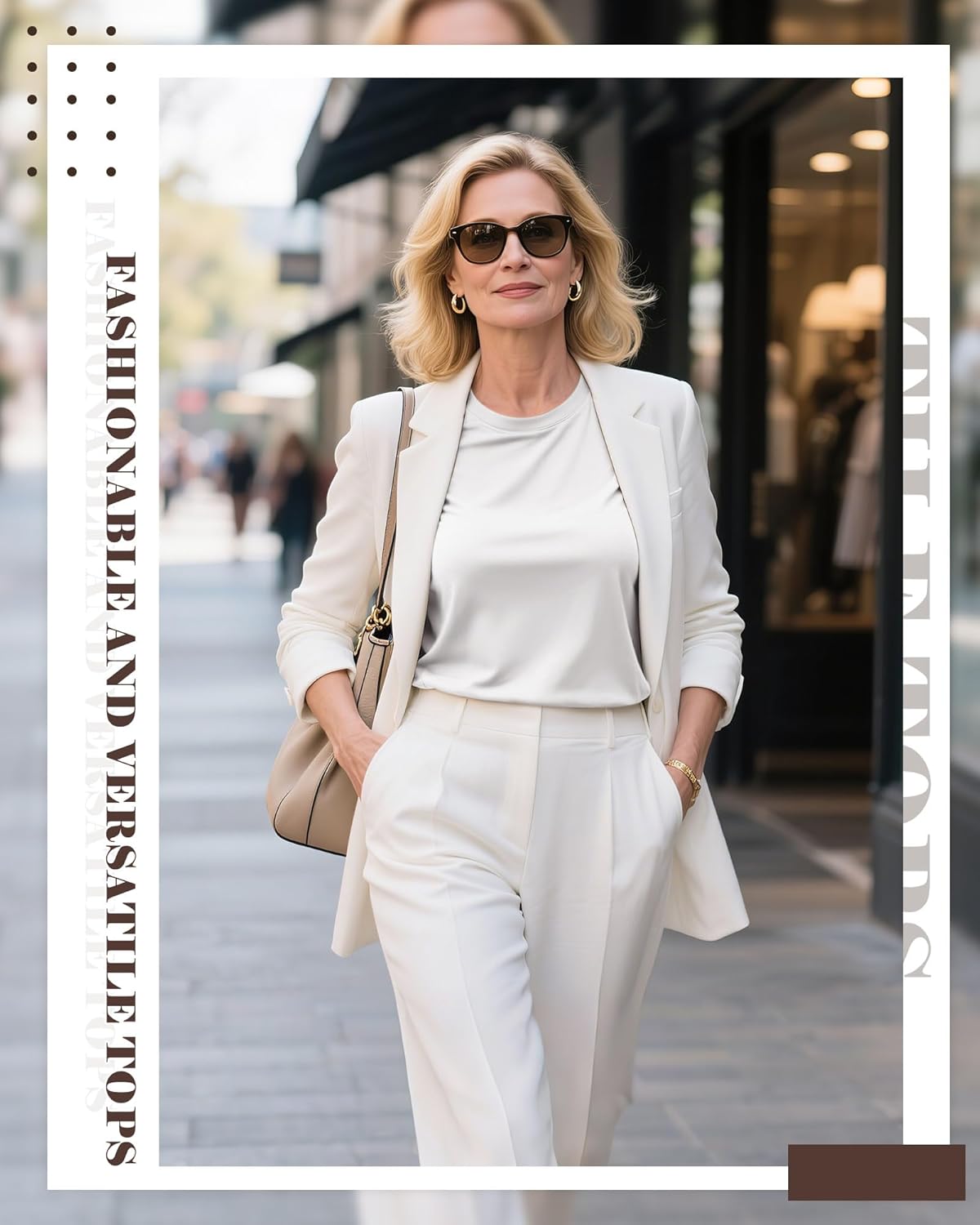 Ficerd 3 Pack 3/4 Sleeve Tops for Women Crew Neck Raglan Sleeve Basics Tees Loose Fit Casual Top Curved Hem Tunic T Shirt - Image 3