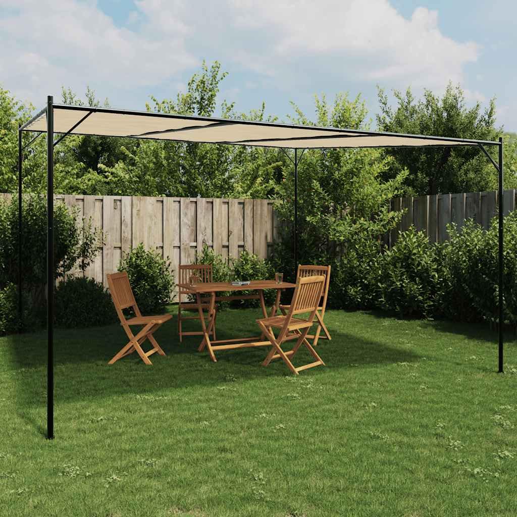 vidaXL Cenador Acero y Tela Beige 4x4 m 180 g/m², toldo, Carpa para Eventos, cenador de Camping, Dosel, Carpa para Fiestas, cenador de jardín