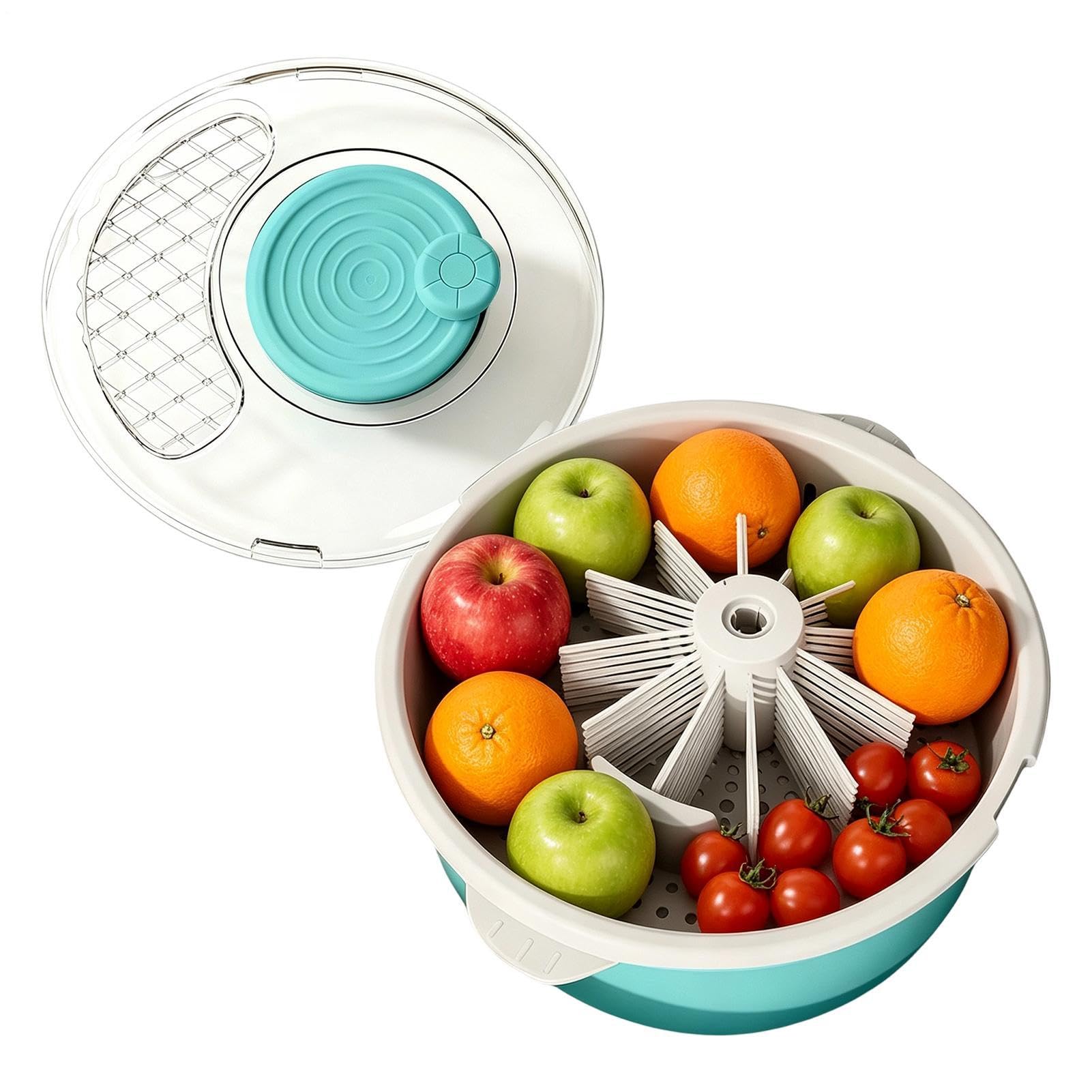 Gran centrifugadora de ensaladas Purificador multiusos, limpieza manual y | Escurridor De Frutas, Verduras Y De Ensaladas Para Productos Bayas Uvas Alimentos Granos Hogar Cocina Camp