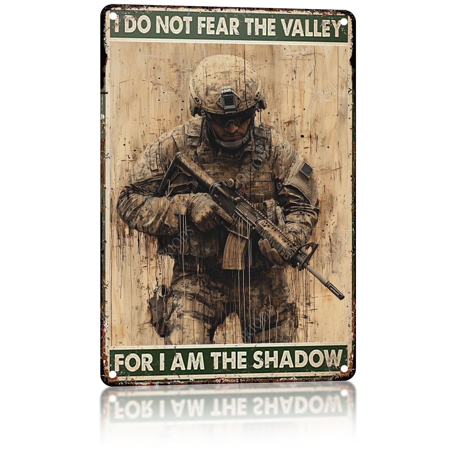 Vintage Hero Metal Tin Sign I Do Not Fear The Valley Inspirational Gift for Veterans Rustic Signs Home Office Garden Yard Garage Wall Decor 8"x12"