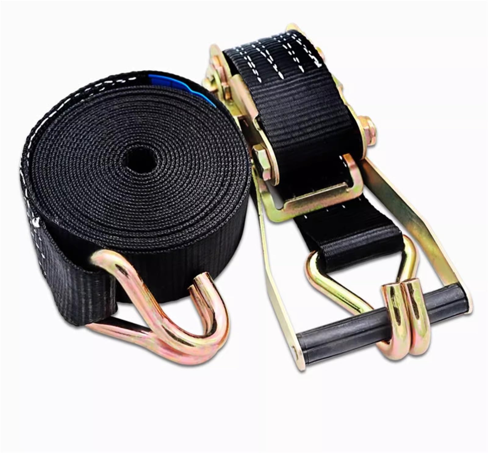 Cinchas de Amarre para Carga Pesada Correas de Trinquete para Carga, 5cm de Ancho Correas de Amarre para Logística y Transporte/Furgón de Mudanzas/Fijación de Cajas/Fardos de Heno, Negro(8m/26.2