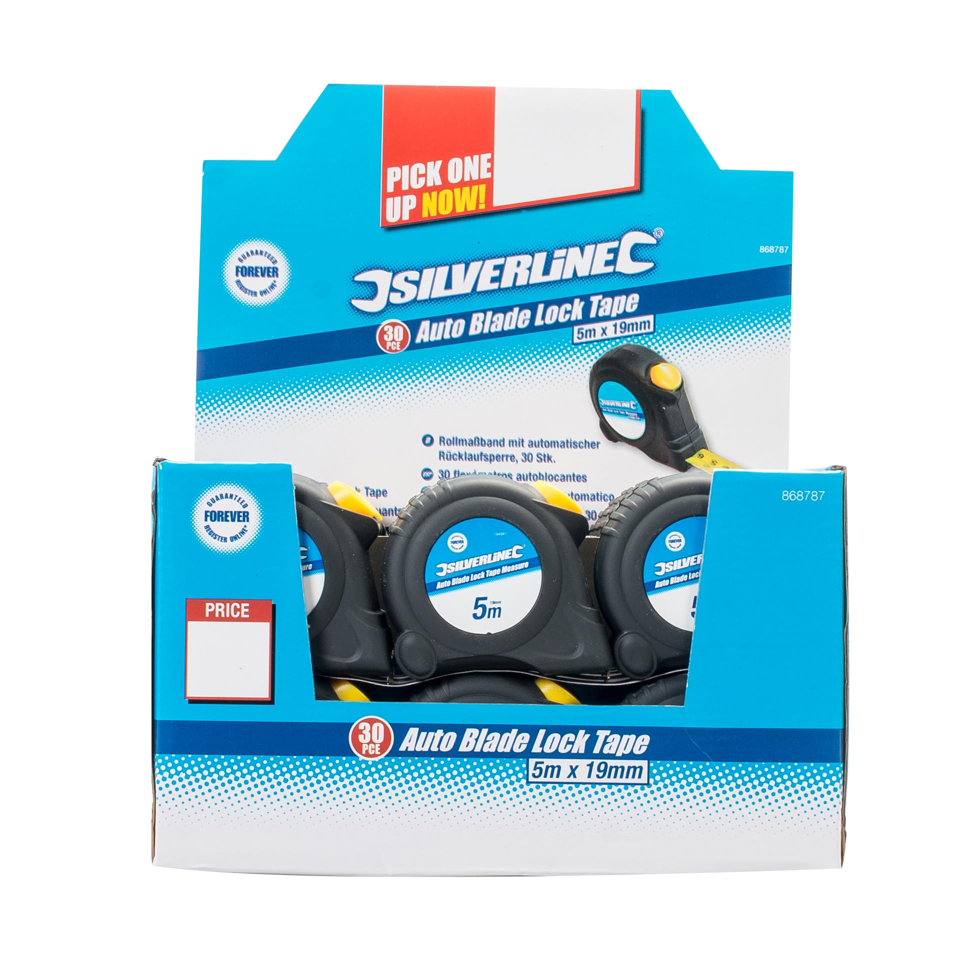 Silverline Tools 868787 - Juego de cintas métricas con bloqueo automático, Multicolor, 5mx19mm (30 unidades Silverline Tools 868787 - Juego de cintas métricas con bloqueo automático, Multicolor, 5mx19mm (30 unidades
