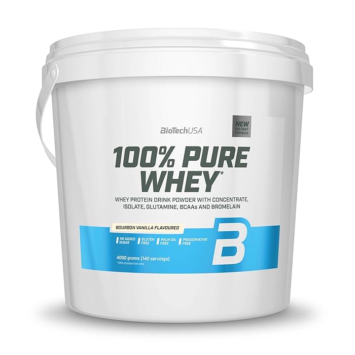 Buy BioTechUSA 100 Pure Whey Protein Complex with bromelain Enzyme, Amino acids, sweeteners and
