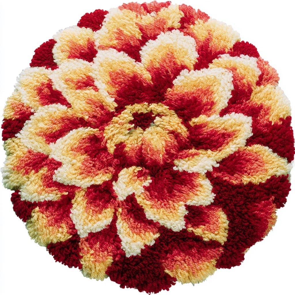 AMBATTERY Latch Hook Rug Kit Latch Hook Kits,Chrysanthemum Flowers