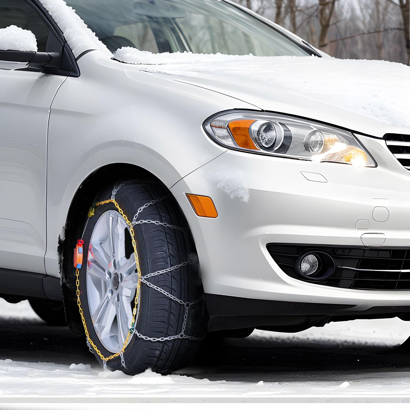 VEVOR Catene da Neve 610/685mm per Pneumatici in Lega di Acciaio al Manganese - 2 Pezzi di Trazione di Emergenza per Auto, SUV, Camion - Argento