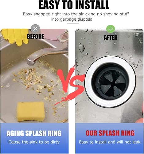 Miniatura 10 de Protectores contra salpicaduras para eliminación de basura, paquete de 2 deflectores de fregadero de 3 18 pulgadas, eliminador de desechos de
