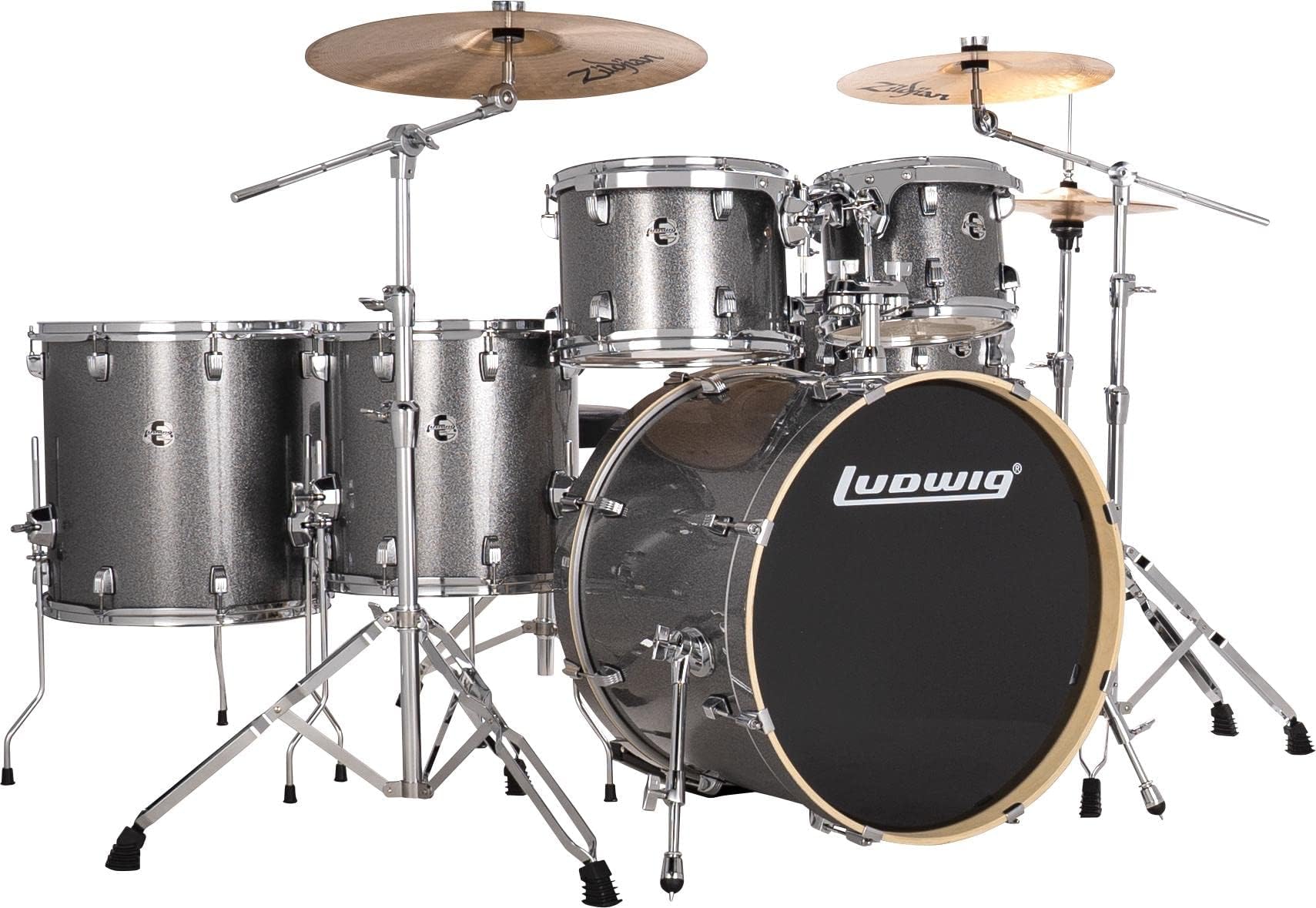 LudwigElement Evolution 6-piece Complete Drum Set with Zildjian Cymbals - Platinum