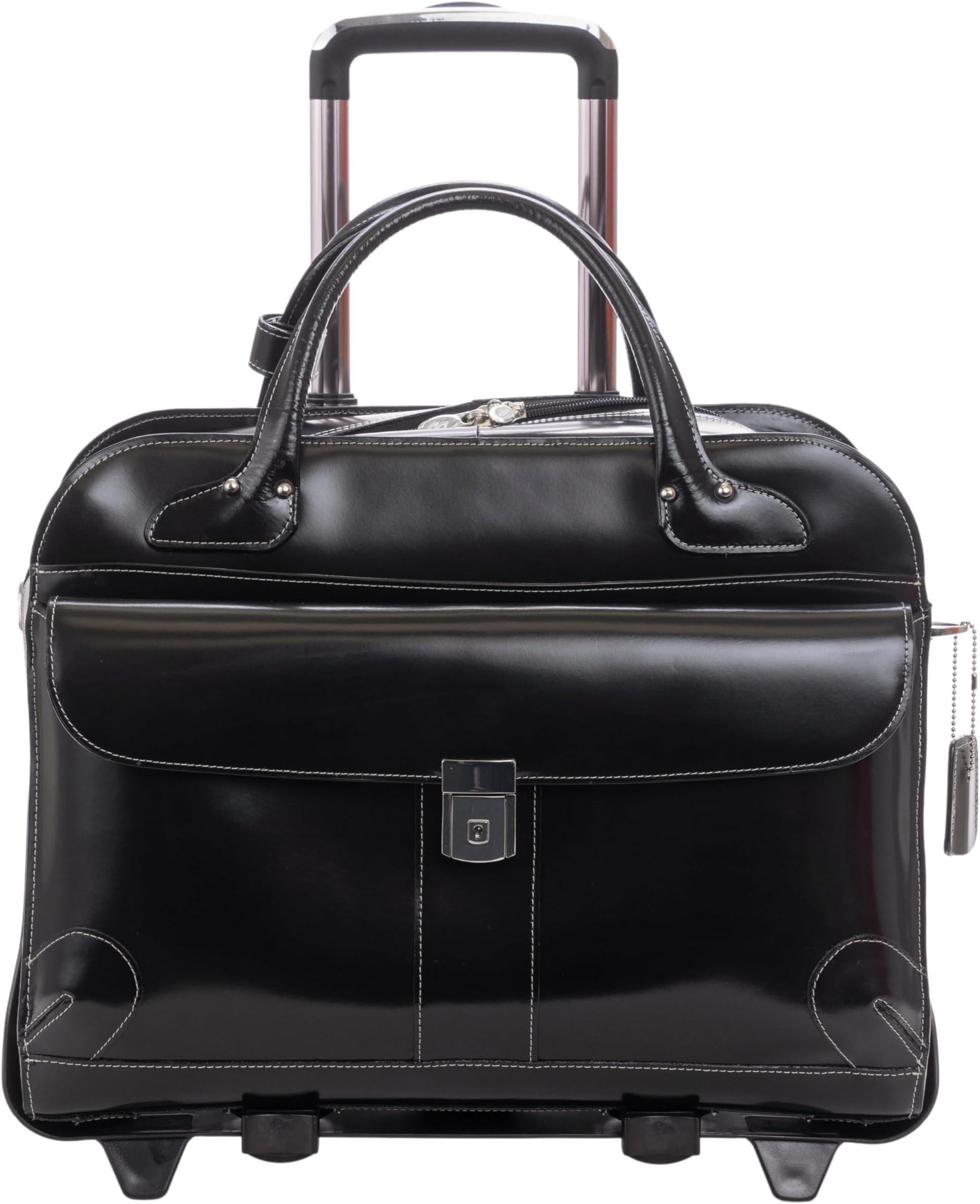 Checkpoint-Friendly Women Laptop Briefcase, Leather, Mid-Size, Black - Lakewood | Mcklein - 96615, 18 L X 8 75 W X 14 5 H