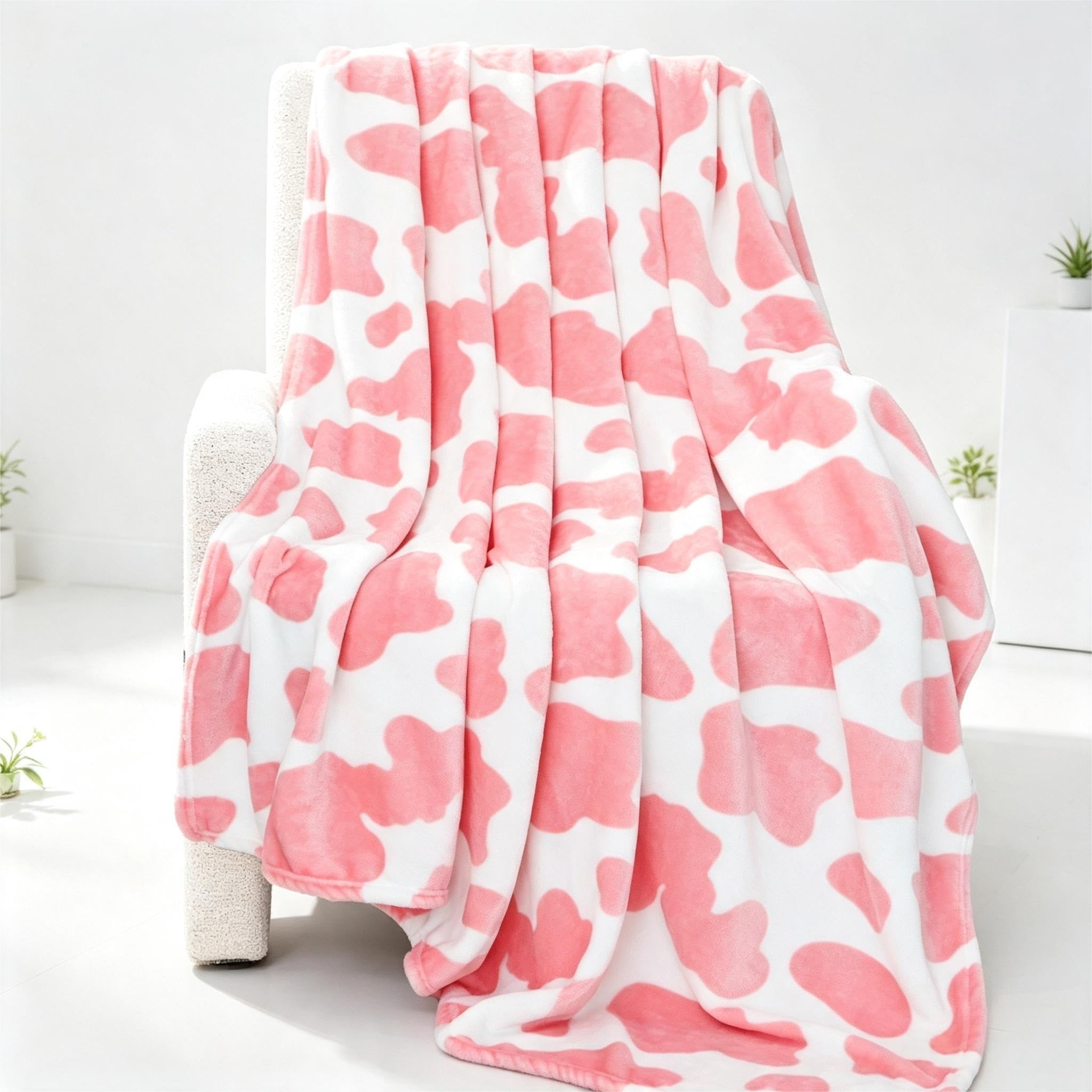 GEULAY Strawberry Pink Throw Blanket, 50x60 Inches