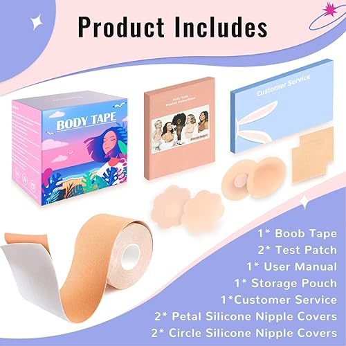 Miniatura 3 de Laneso Cinta de pecho extra larga de 23 pies, cinta Bob para pechos grandes, cintas impermeables de recuperación de kinesiología