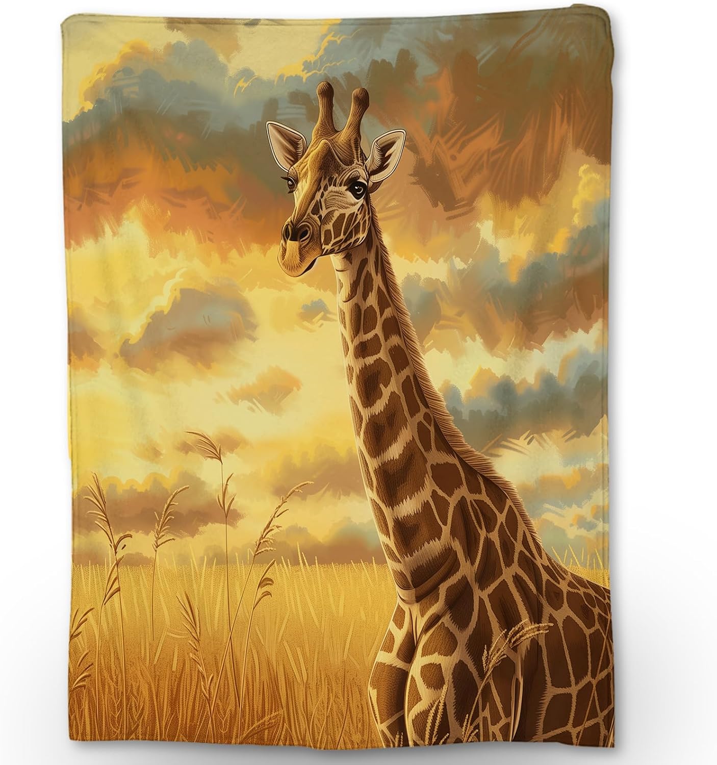Cartoon Giraffe Blanket Soft Animal Flannel Throw Blanket for Adults Kids Boys Girls - Warm Cozy Lightweight Fuzzy Fluffy Blankets for Couch, Bed, Travel, Outdoor Use 50×60 in
