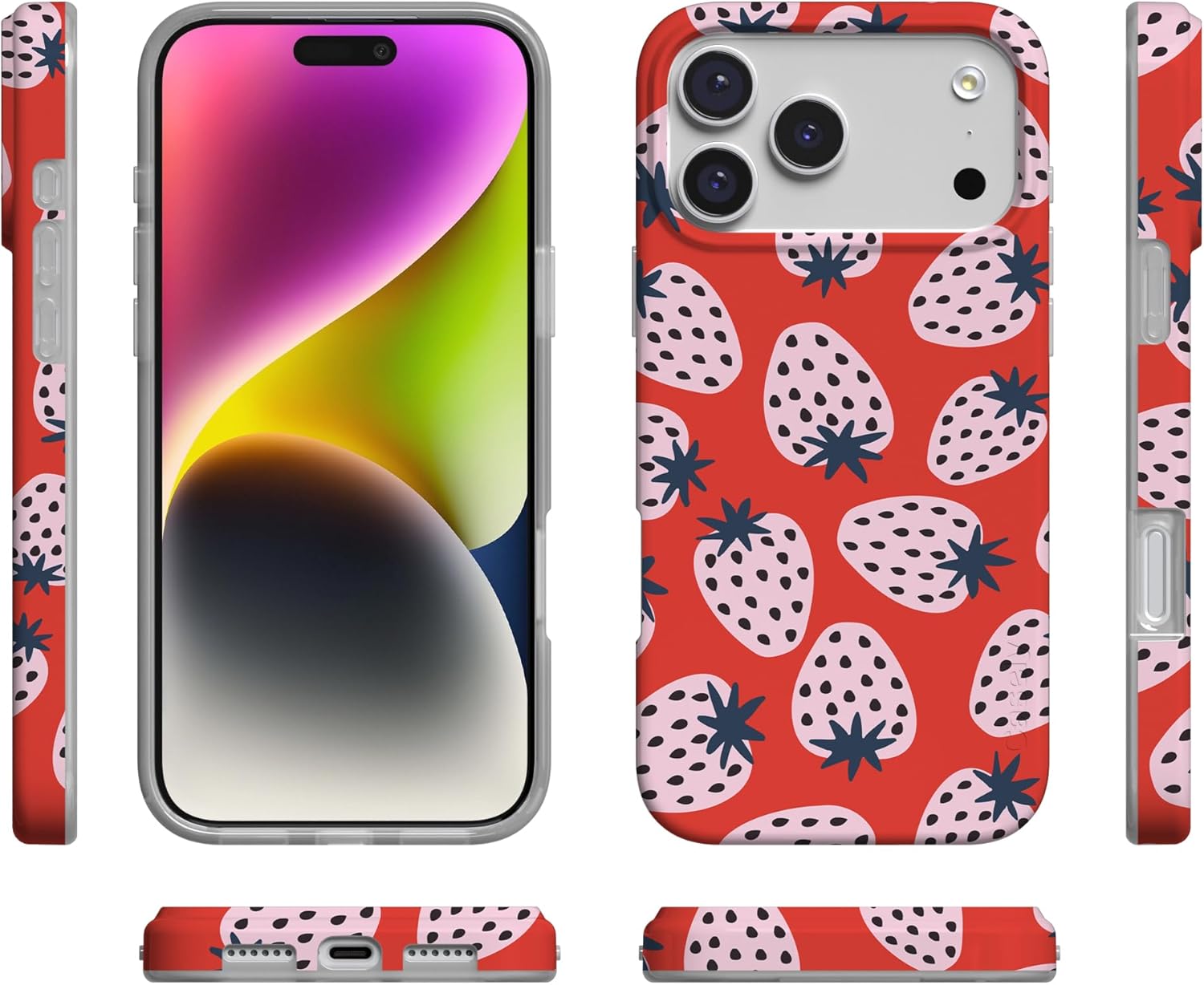 Casely iPhone 17 Pro Max Case | I'd Pick You | Red Strawberry | Compatible with MagSafe | Classic Ultra Slim Design