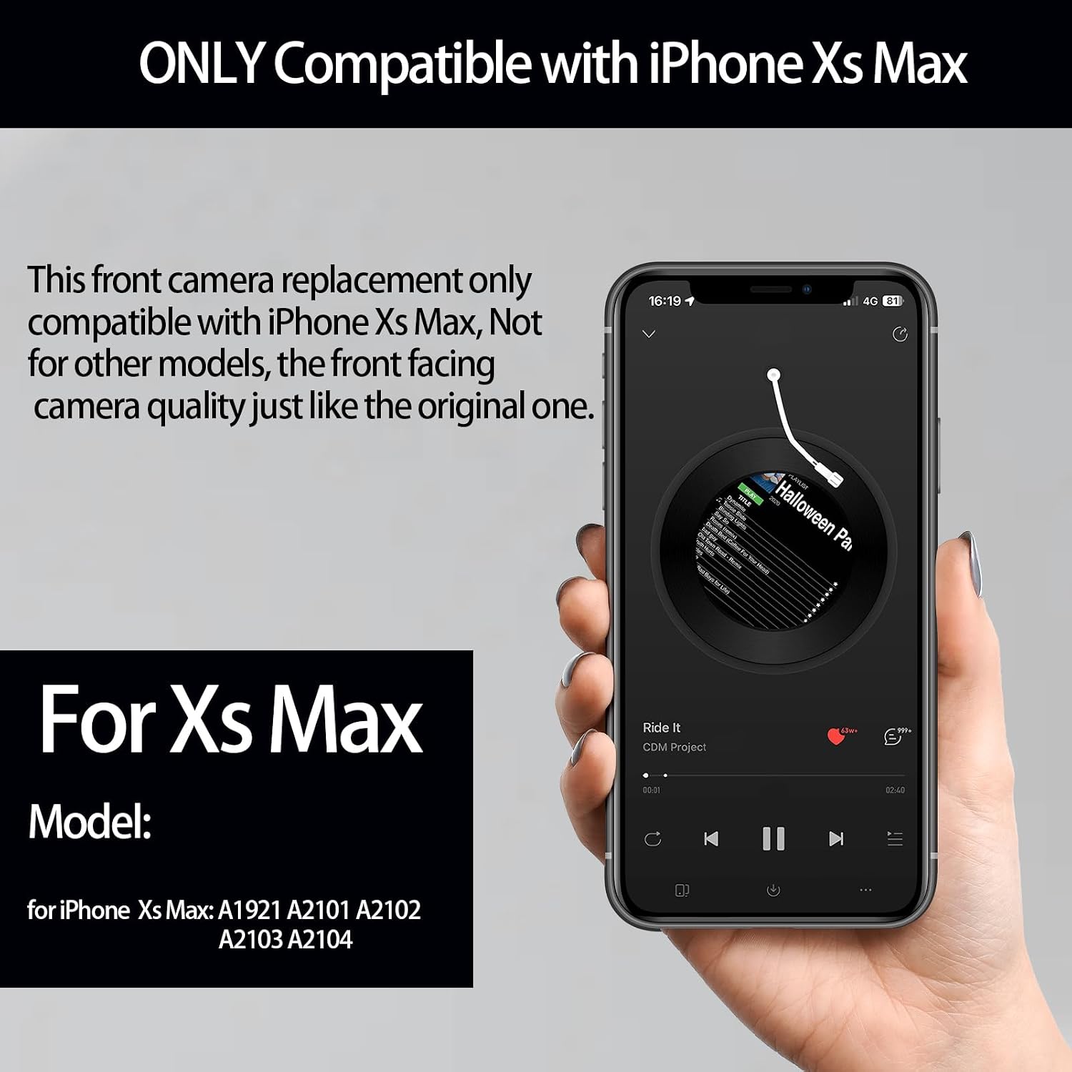 for iPhone Xs Max 7MP Front Facing Camera Replacement Kit image 3