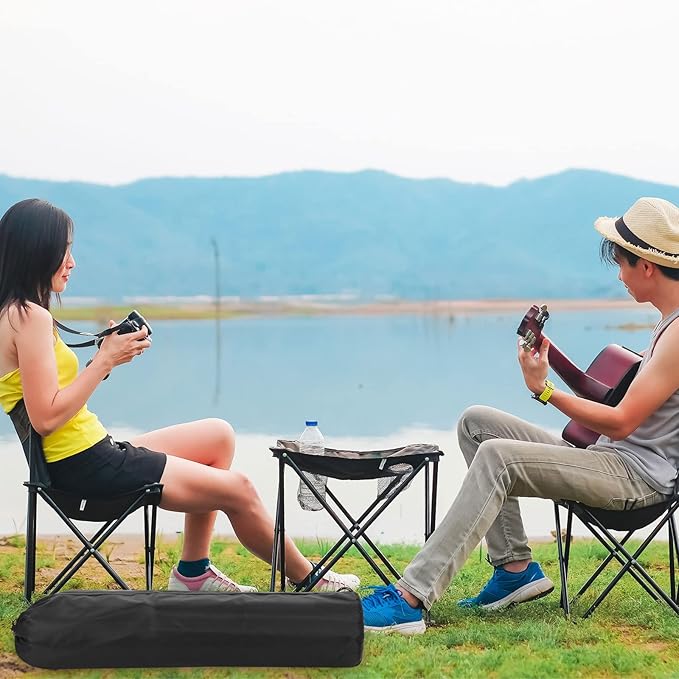 Borsa Per Sedia Pieghevole PATIKIL - 2 Pezzi - Nylon Resistente - Tracolla Regolabile - Nero