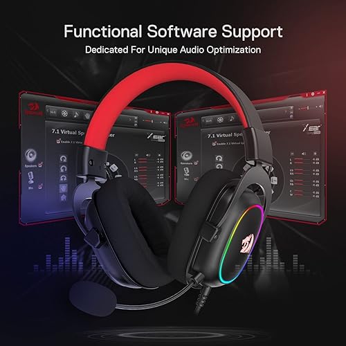 Miniatura 8 de Redragon H510 Zeus-X RGB - Auriculares con cable para juegos sonido envolvente 71 controladores de audio de 2087in en almohadillas de espuma