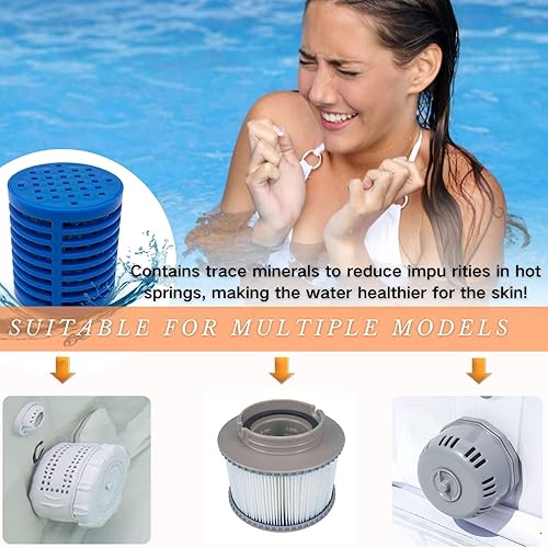 Miniatura 3 de Alica Piezas de palos minerales de spa para bañera de hidromasaje compatibles con filtro de spa Intex S1 y tipo VI que dura 4 meses golosinas de spa