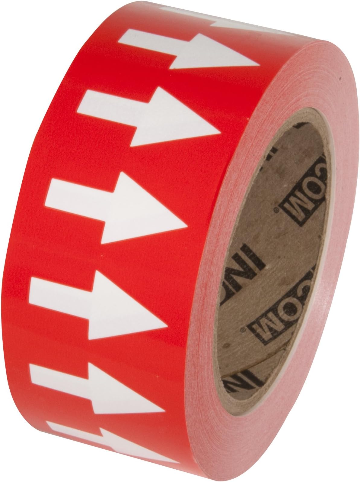 INCOM Manufacturing Directional Pipe Flow Arrow Adhesive Tape, Pipe Identification Marking, Removable Backing Liner, Red/White, 2 inch x 108 ft, PMA254