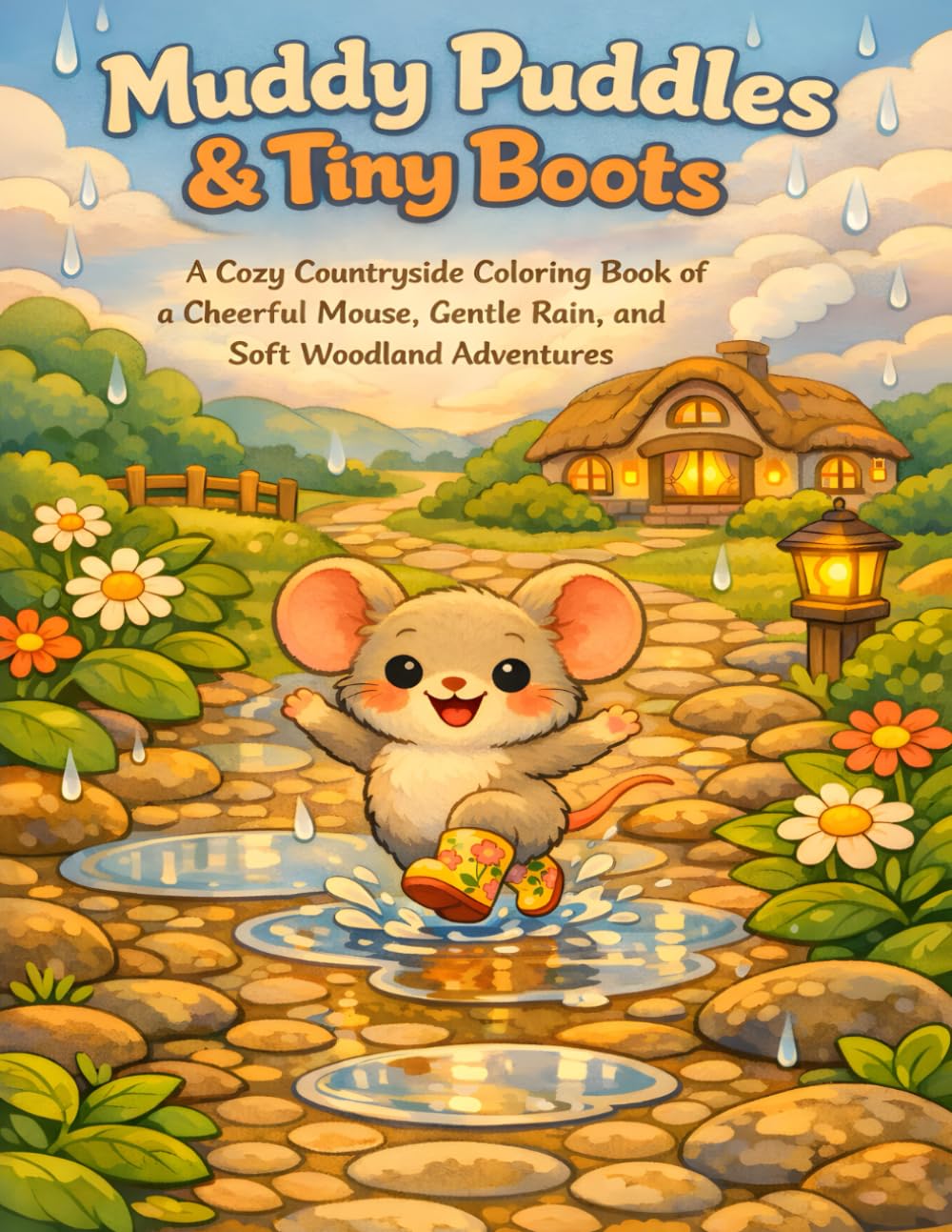 Muddy Puddles & Tiny Boots: A Cozy Countryside Coloring Book of a Cheerful Mouse, Gentle Rain, and Soft Woodland Adventures (The Rainy Day Friends Collection)