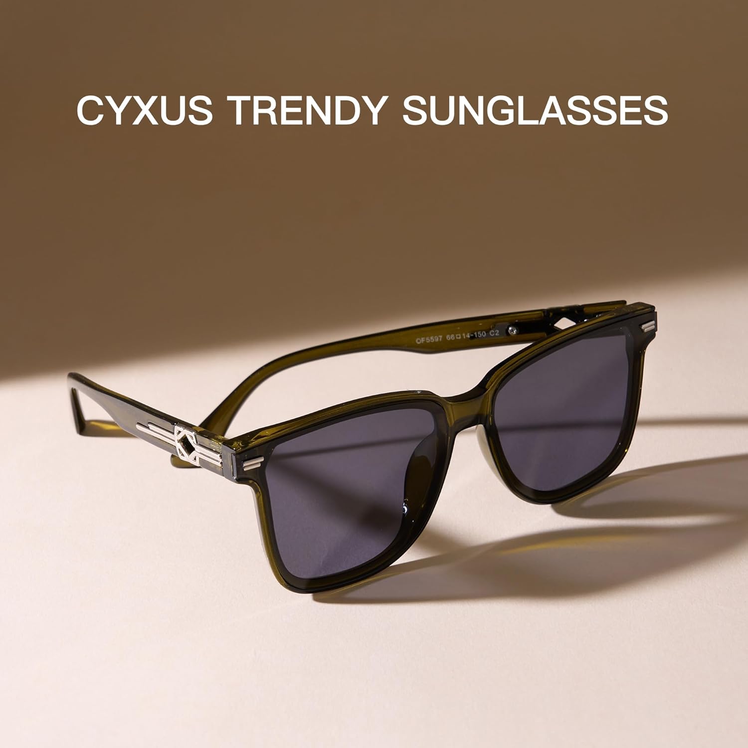 Cyxus Trendy Square Sunglasses For Women Men Classic Fashion Sun Glasses UV400 Protection 1160