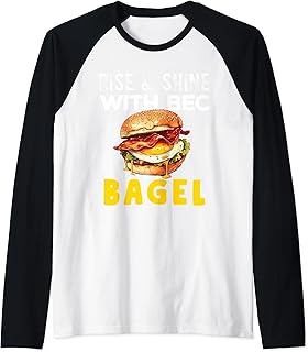 Bacon Egg and Cheese Breakfast Sandwiches New York NYC Food Raglan Baseball Tee
