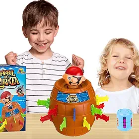 Kit Pula Pirata Barril Brinquedos de Pegadinha Para Criança 5 anos Infantil Jogo Barril do Pirata Presente para menino e menina + Cilindro Mágico Latinha Mágica Brinquedos Educativos Pegadinha