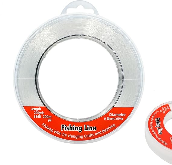 Nylon Fishing Line, 985ft,Strong Clear Invisible Hanging Wire for Crafts Beading, Decorative Pictures, Stringing Lights