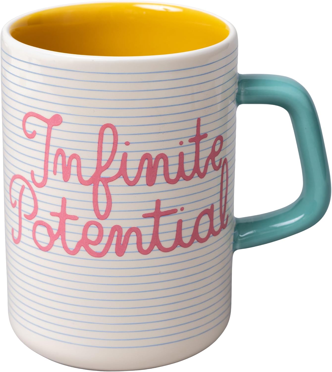 ban.do Novelty Quote Ceramic Mug, 12 Ounce Coffee and Tea Cup with Large Handle, Dishwasher and Microwave Safe (Infinite Potential)