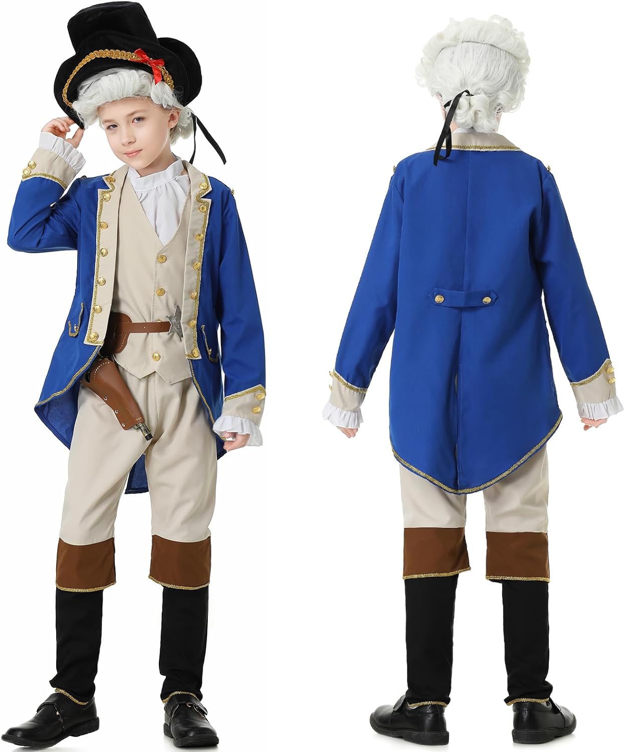Founding Father Costume Boys Colonial Patriot Revolutionary War Costume Kids Boys - Image 4