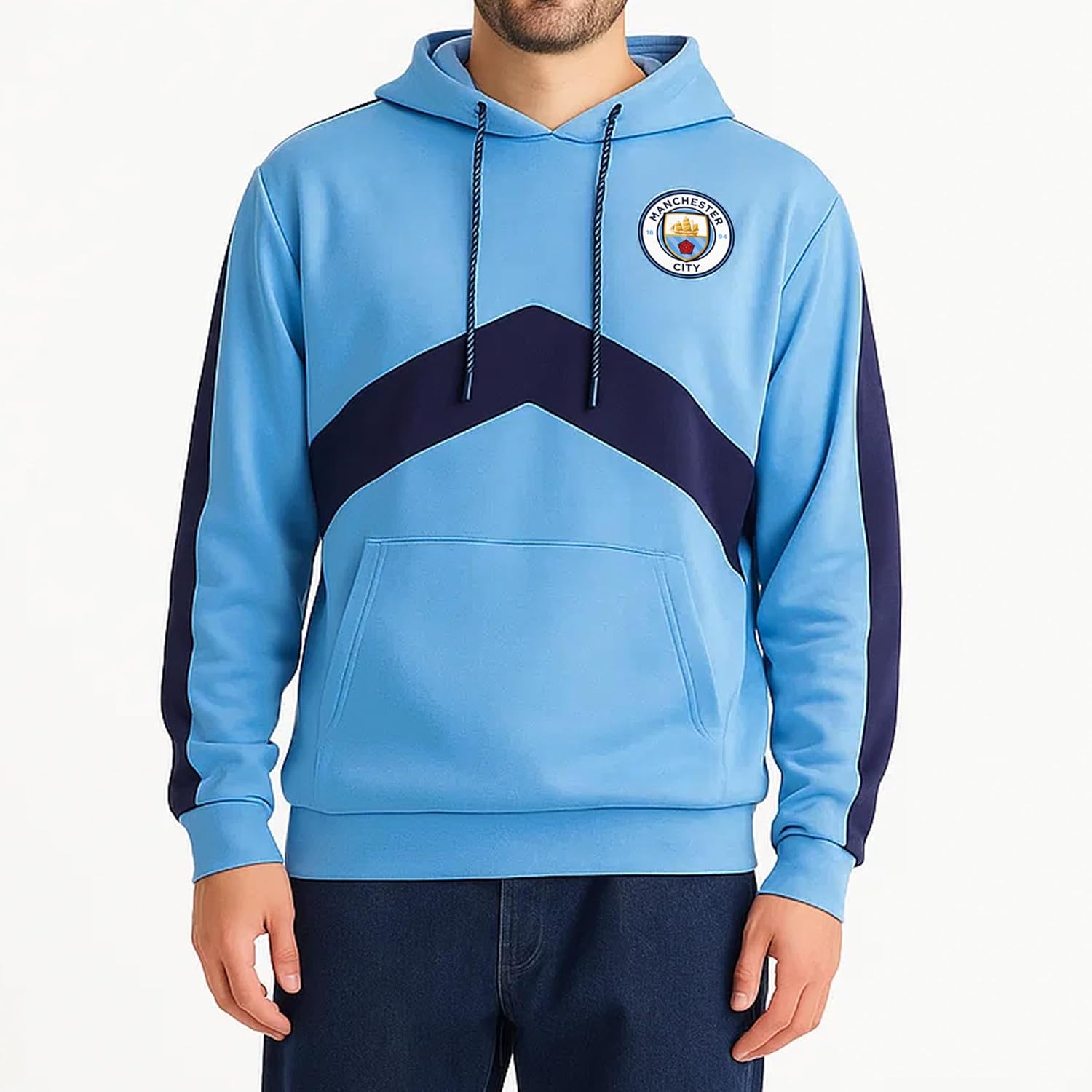 Icon Sports Officially Licensed Manchester City FC Pullover Hoodie - Unisex Adult - Image 2