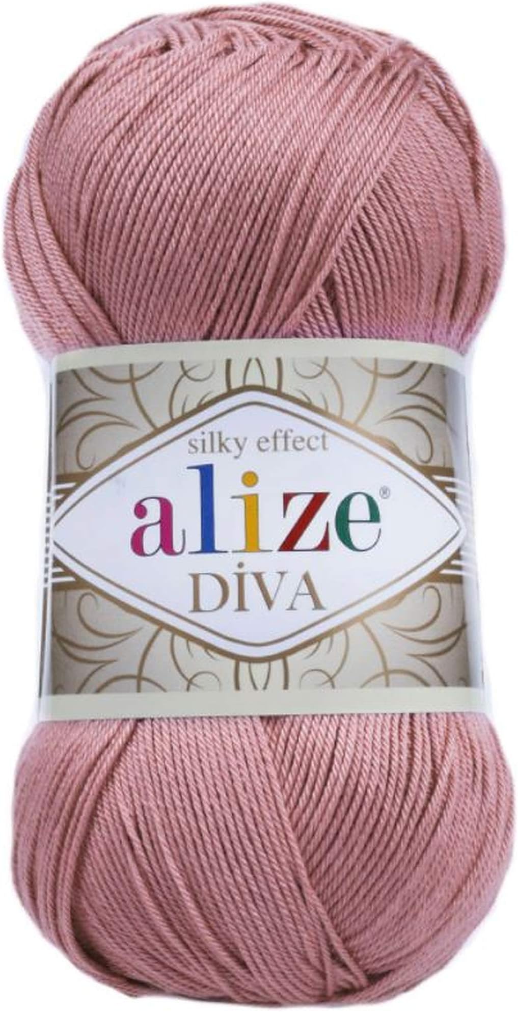 Alize Diva Silk Effect 100% Microfiber Acrylic Yarn 1 Ball skeins 100gr 383yds Color (354 - Rose)