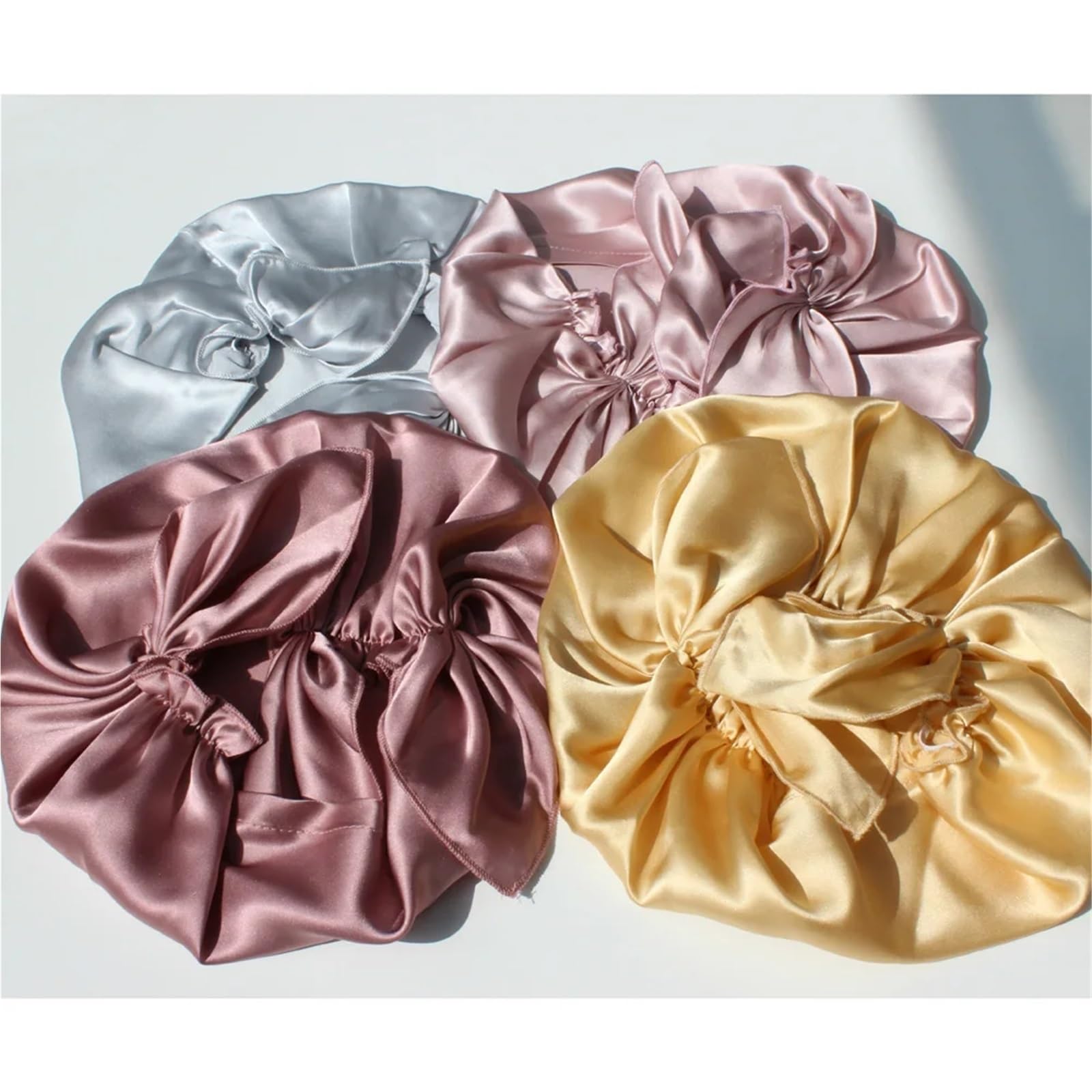 Gorros de seda de morera for dormir de noche for el cuidado del cabello de las mujeres con estancia elástica en la cabeza Para Mujeres y Niñas