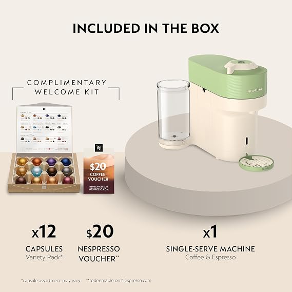 Nespresso Limited-Edition Vertuo Pop+ Coffee and Espresso Maker by Breville, Pistachio