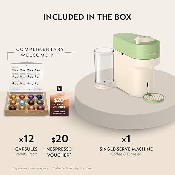 Nespresso Limited-Edition Vertuo Pop+ Coffee and Espresso Maker by Breville, Pistachio