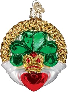 Old World Christmas Claddagh Glass Blown Ornament for Christmas Tree, Handcrafted Holiday Decoration, Irish Collection