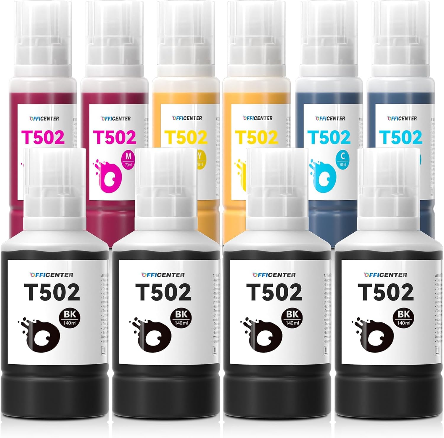 T502 Ink Refill Bottles for Ecotank (10 pack) OFFICENTER