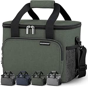 HELDENWERK® Kühltasche groß faltbar – 12h Kühlleistung – Thermotasche auslaufsicher & wasserdicht – Kühlbox, Picknicktasche, Lunchtasche, Isoliertasche mit 6 Fächern & verstärktem Boden