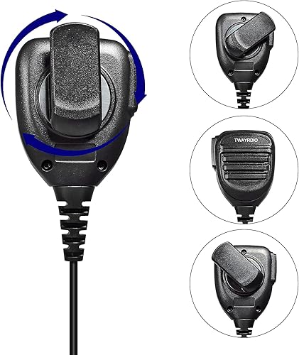Miniatura 4 de TWAYRDIO Multi-pin Walkie Talkie Altavoz Mic, Micrófono compacto de hombro para radios Motorola XPR6100 XPR6350 XPR6550 XPR7350 XPR7550 APX900