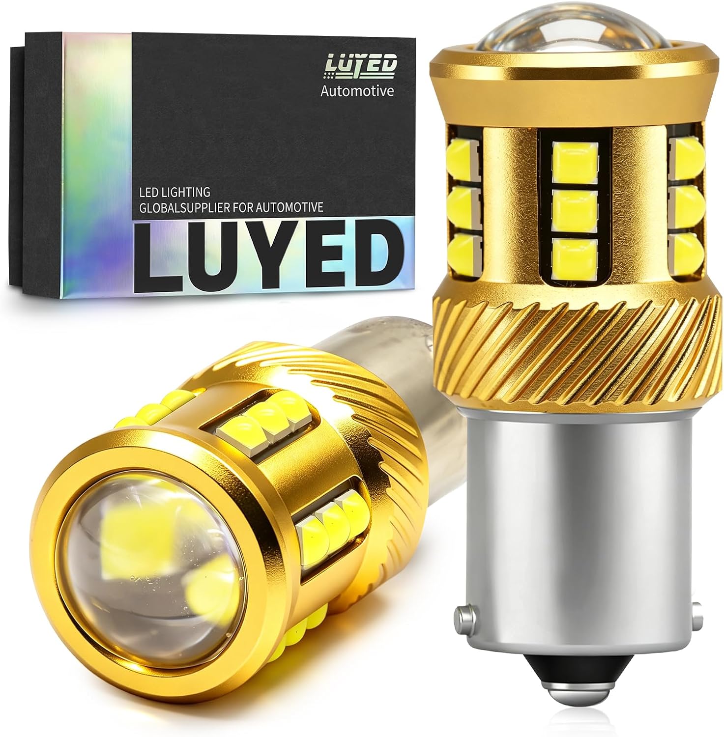 1156 LED Bulb for Reverse Lights, Upgraded 500% Brighter 7506 P21W BA15S LED Bulbs with Projector Lens Halogen Replacement for Backup, DRL, 6000K Xenon White, Pack of 2