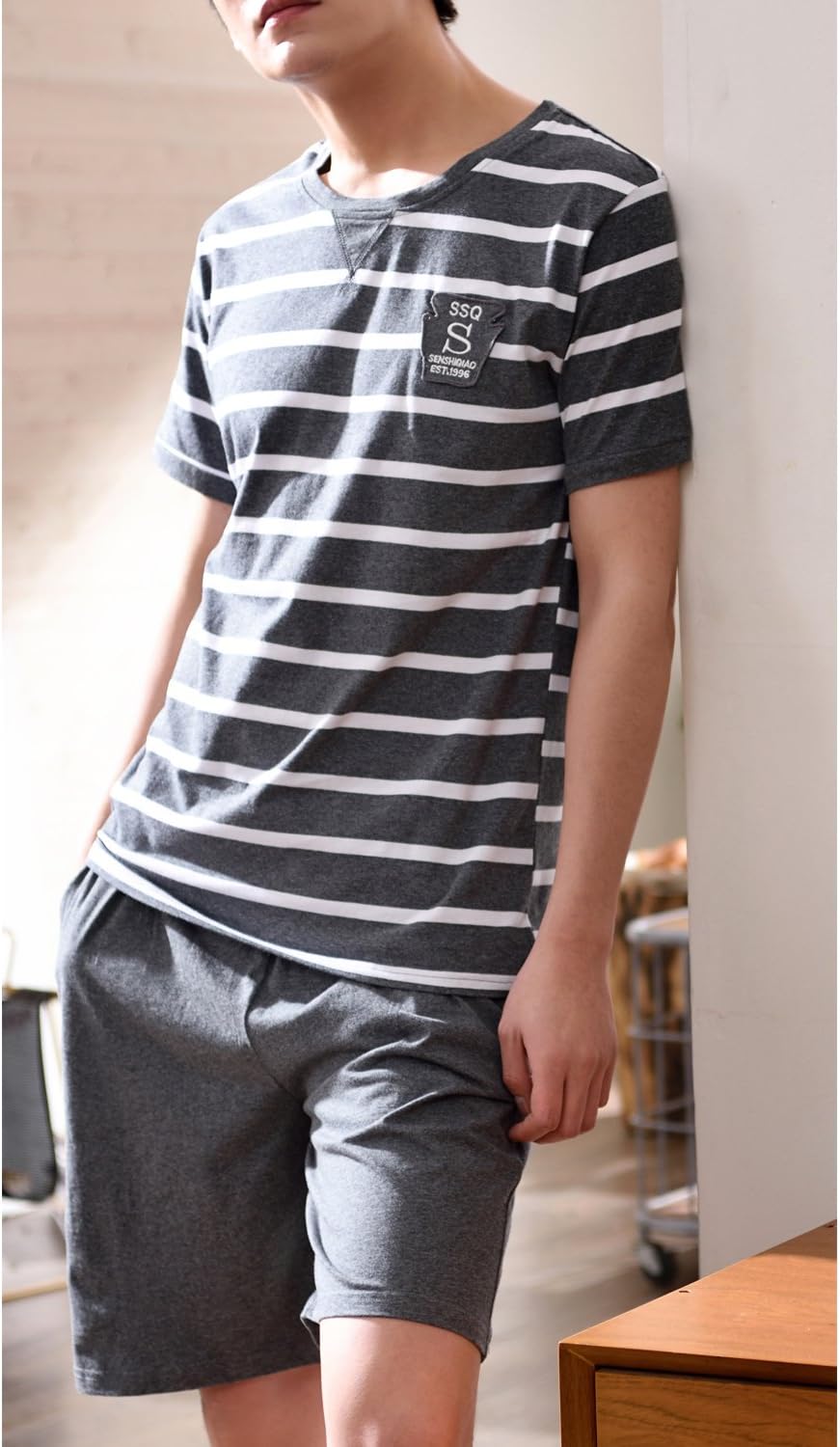 BYX SweetLeisure Big Boys Pajamas Set Soft Cotton Striped Tops with Shorts Pants Kids 8-16 Years - Image 7