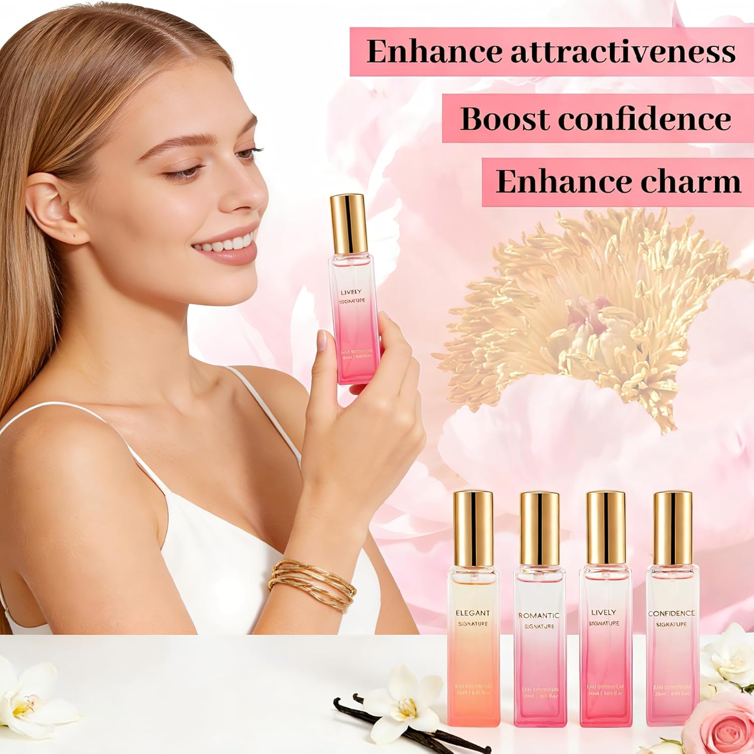 Mini Perfume for Women – 4PC Women Perfume Gift Set, Floral and Fruity Fragrances, Travel Size Eau de Parfum Spray, Fresh & Sweet Scents 0.68 Fl.oz