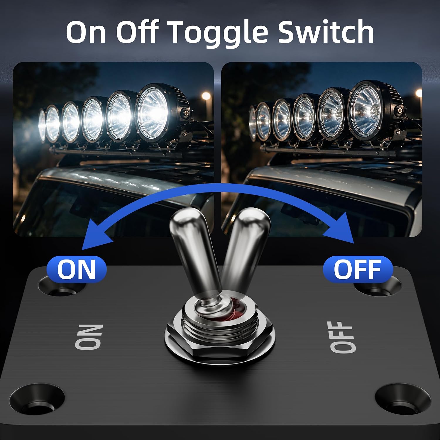 RVBOATPAT Waterproof Toggle Switch 12V DC 30A Heavy Duty Pre-Wired SPST ON Off Toggle Switch with Mounting Panel for Car Marine Boat Automotive