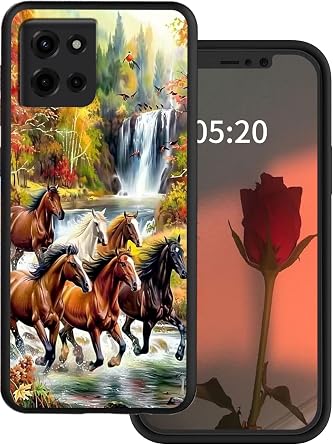 for Motorola Moto G Power 5G 2025 Phone Case 6.8" with Horse Forest Design for Women Men Slim Soft TPU Silicone Wireless Charging Shookproof Protection Cover Case for Moto G Power 2025