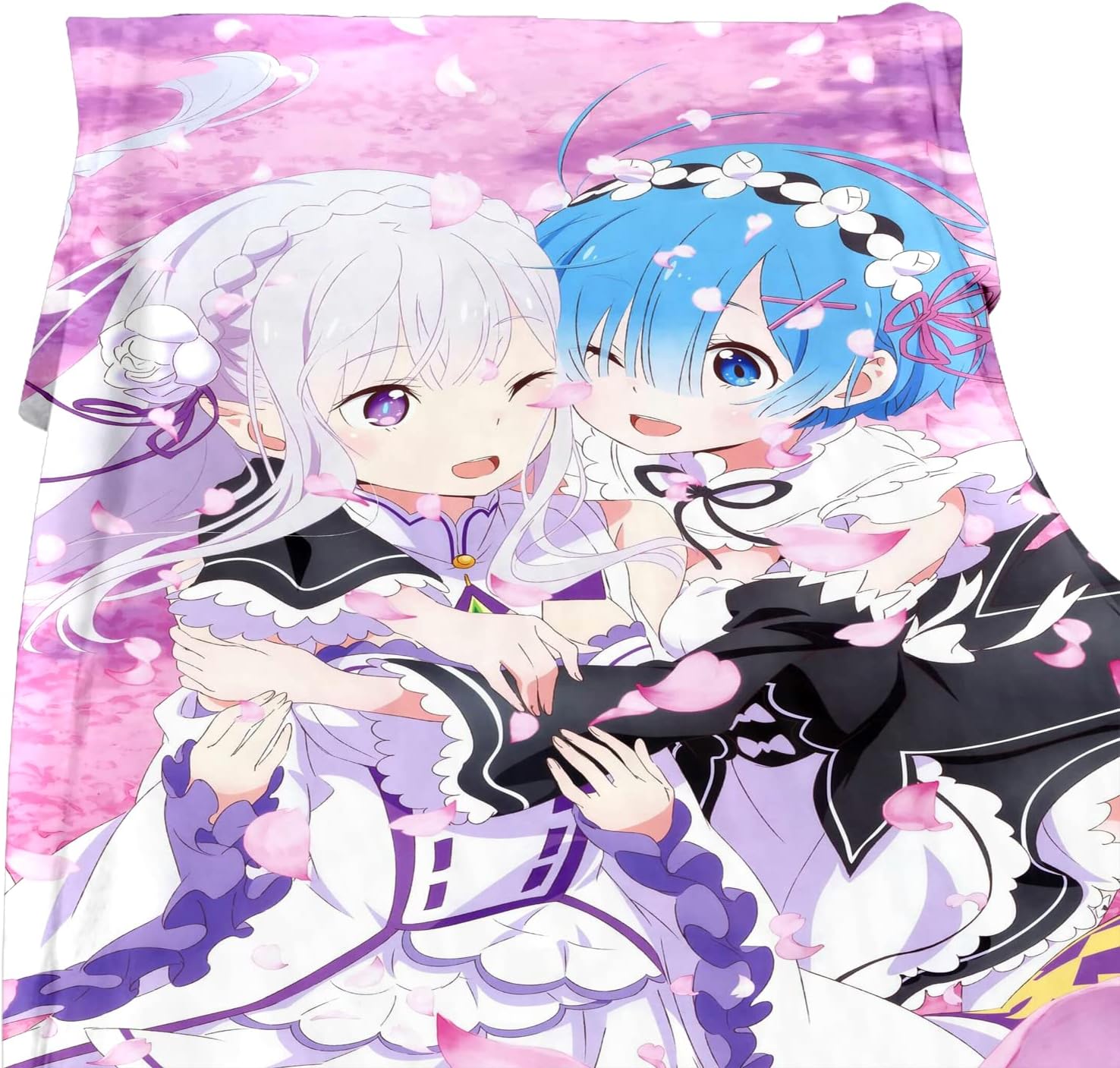 Cozy Soft Japanese Anime Throw Blankets Re:zero REM RAM,seikatsu Personalized Warm Flannel Blankets for adults,Manga Rezero Fleece Breathable Thick Blanket-80x60inch-multi4