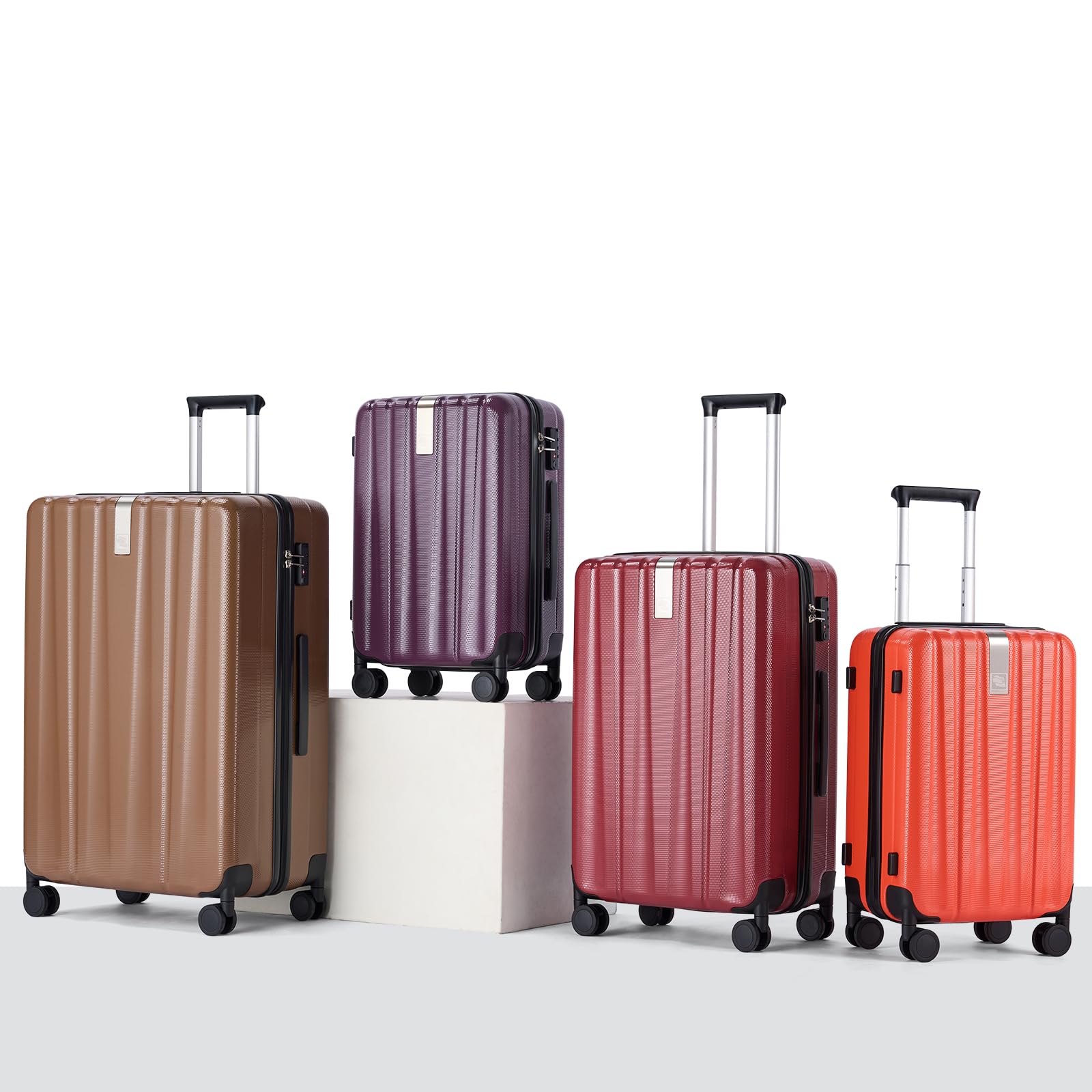 Hanke 29 Inch Expandable Checked Luggage Lightweight PC Hard Shell Luggage Suitcases with Wheels Tsa Luggage Rolling Large Suitcase Travel Luggage Bag for Study Abroad(Burgundy)